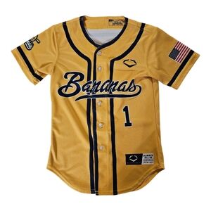 Savannahs Bananas Baseball Jersey Youth Small by Evoshield Yellow with Blue